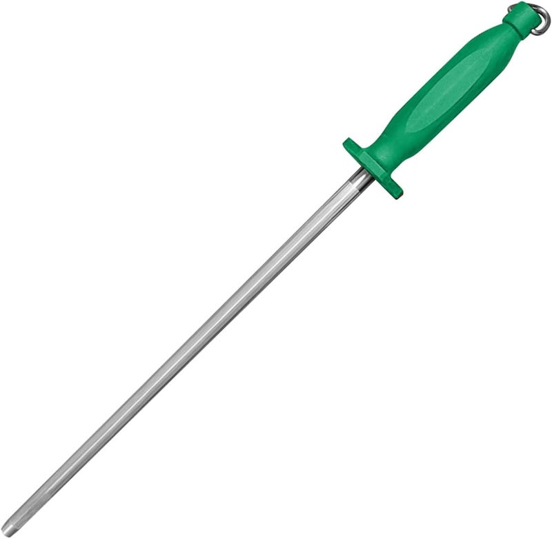 Kitchen Master 12 Inch Stainless Steel Sharpening Steel (Green) | Professional Honing Rod - Image 1